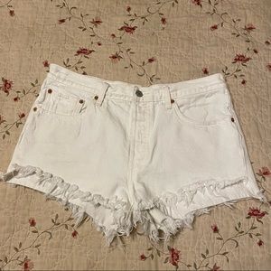 Levi’s white cutoff shorts